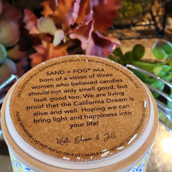 Sand + Fog Lemon Verbena Candle Yellow and Blue - Picture 7 of 7